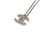 Chanel Coco Mark Metal Rhinestone Silver 0834 Necklace — view 7