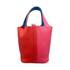 Hermes Handbag Picotin Lock PM Cazac Rouge Ducou Rose Extreme Blue — view 2