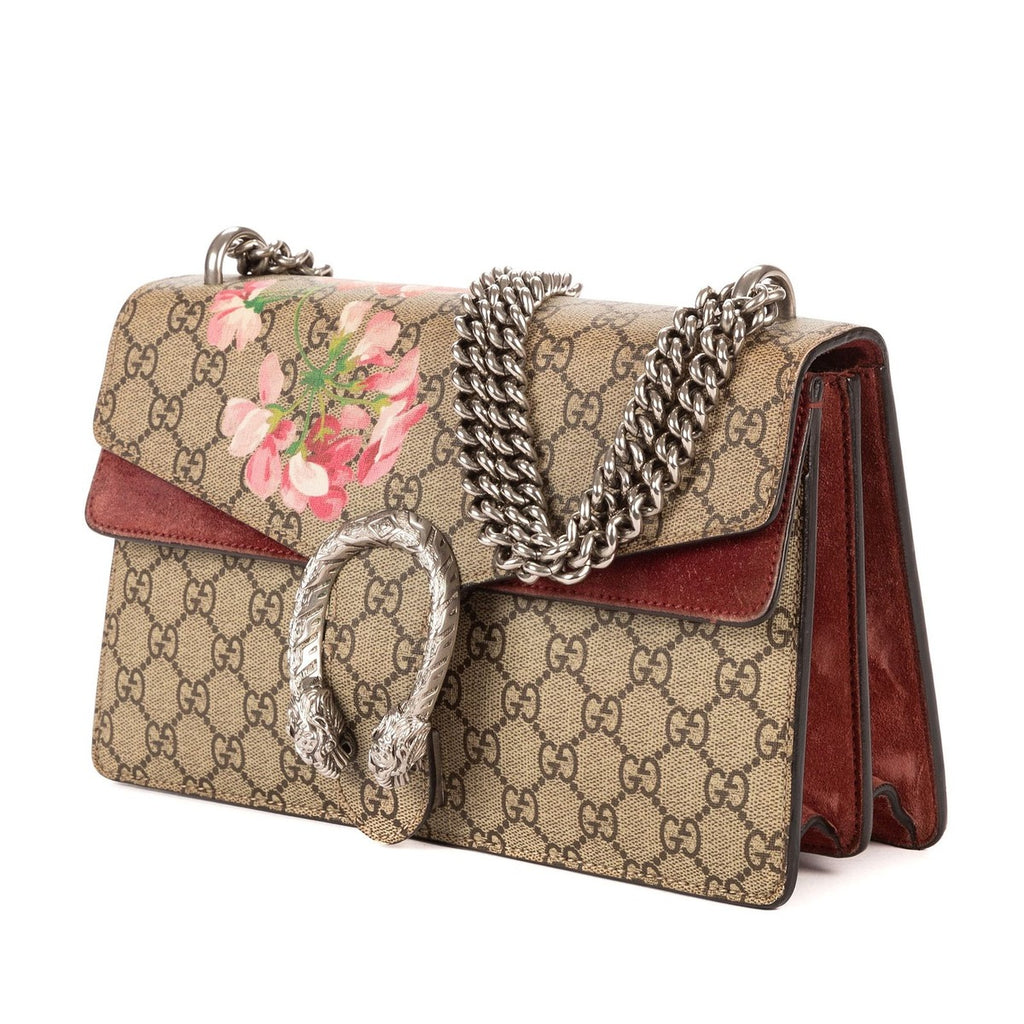 Gucci Blooms Dionysus Beige Burgundy Supreme Canvas Shoulder Bag — view 2