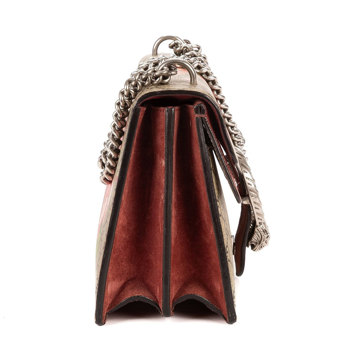 Gucci Blooms Dionysus Beige Burgundy Supreme Canvas Shoulder Bag — view 4