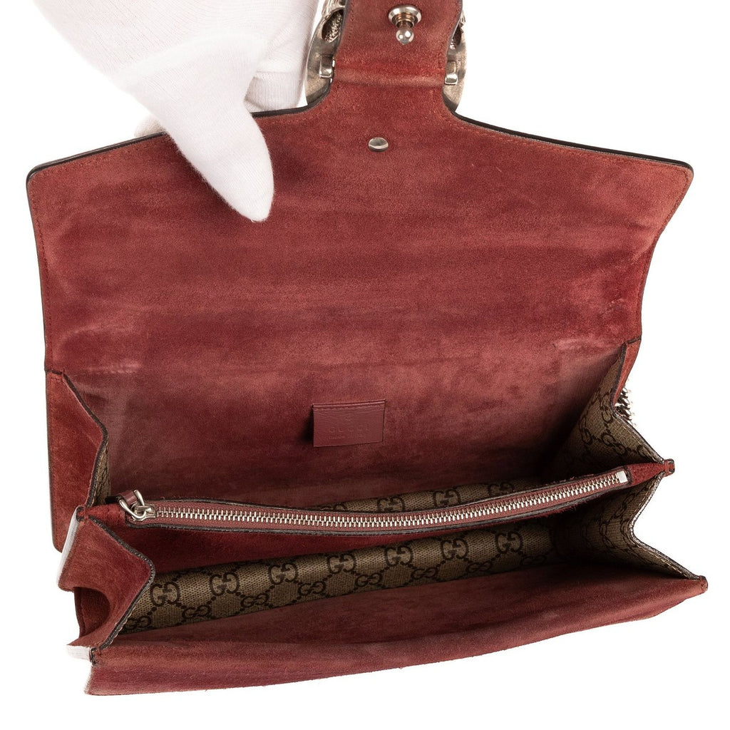 Gucci Blooms Dionysus Beige Burgundy Supreme Canvas Shoulder Bag — view 9