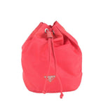 Prada Tessuto Nylon Triangle Logo Leather Pouch Hand