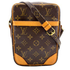 Louis Vuitton Danube Monogram Leather Brown Light Shoulder Bag Gold
