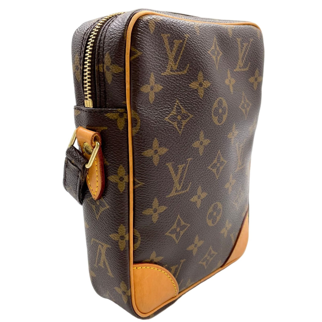 Louis Vuitton Danube Monogram Leather Brown Light Shoulder Bag Gold — view 2