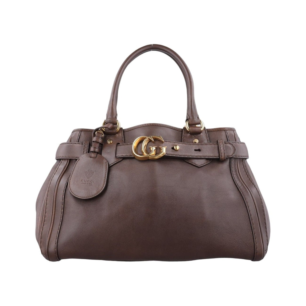 Gucci GG Running Camel Leather Handbag