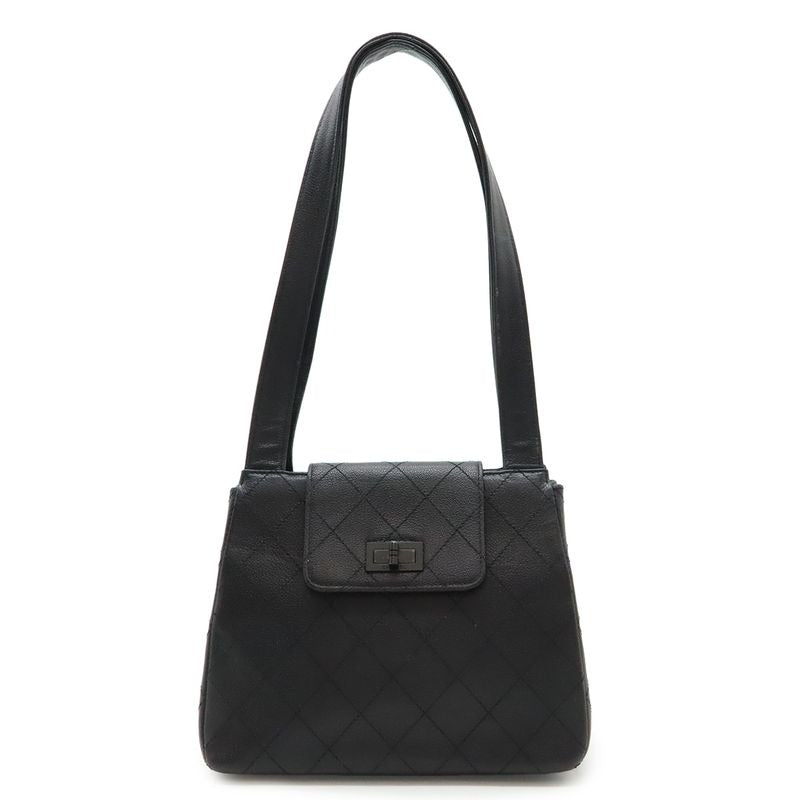 Chanel 2.55 Quilted Tote Leather Black Hardware