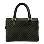 Celine Vintage Macadam Blason Triomphe Pattern Leather Mini Boston Bag Black — view 3