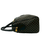 Celine Vintage Macadam Blason Triomphe Pattern Leather Mini Boston Bag Black — view 5