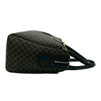 Celine Vintage Macadam Blason Triomphe Pattern Leather Mini Boston Bag Black — view 6
