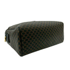 Celine Vintage Macadam Blason Triomphe Pattern Leather Mini Boston Bag Black — view 7