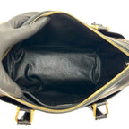 Celine Vintage Macadam Blason Triomphe Pattern Leather Mini Boston Bag Black — view 9