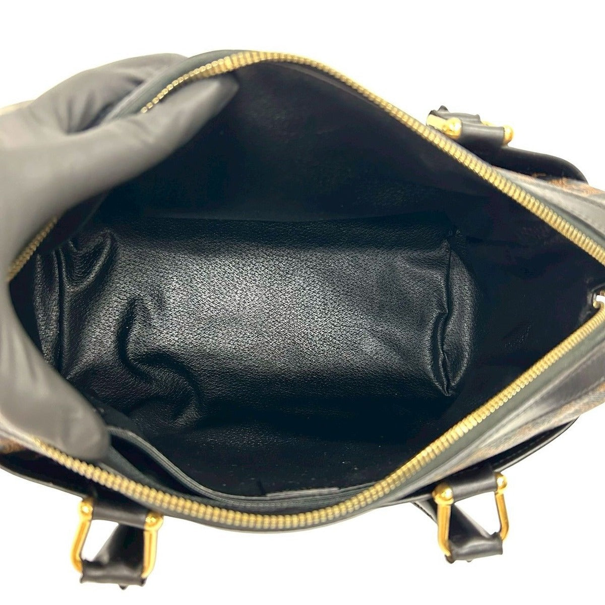 Celine Vintage Macadam Blason Triomphe Pattern Leather Mini Boston Bag Black — view 9