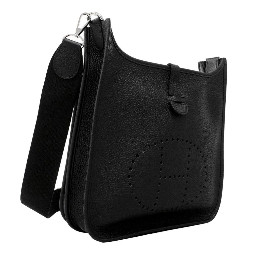 Hermes Shoulder Bag Evelyne PM Taurillon Black Silver — view 2