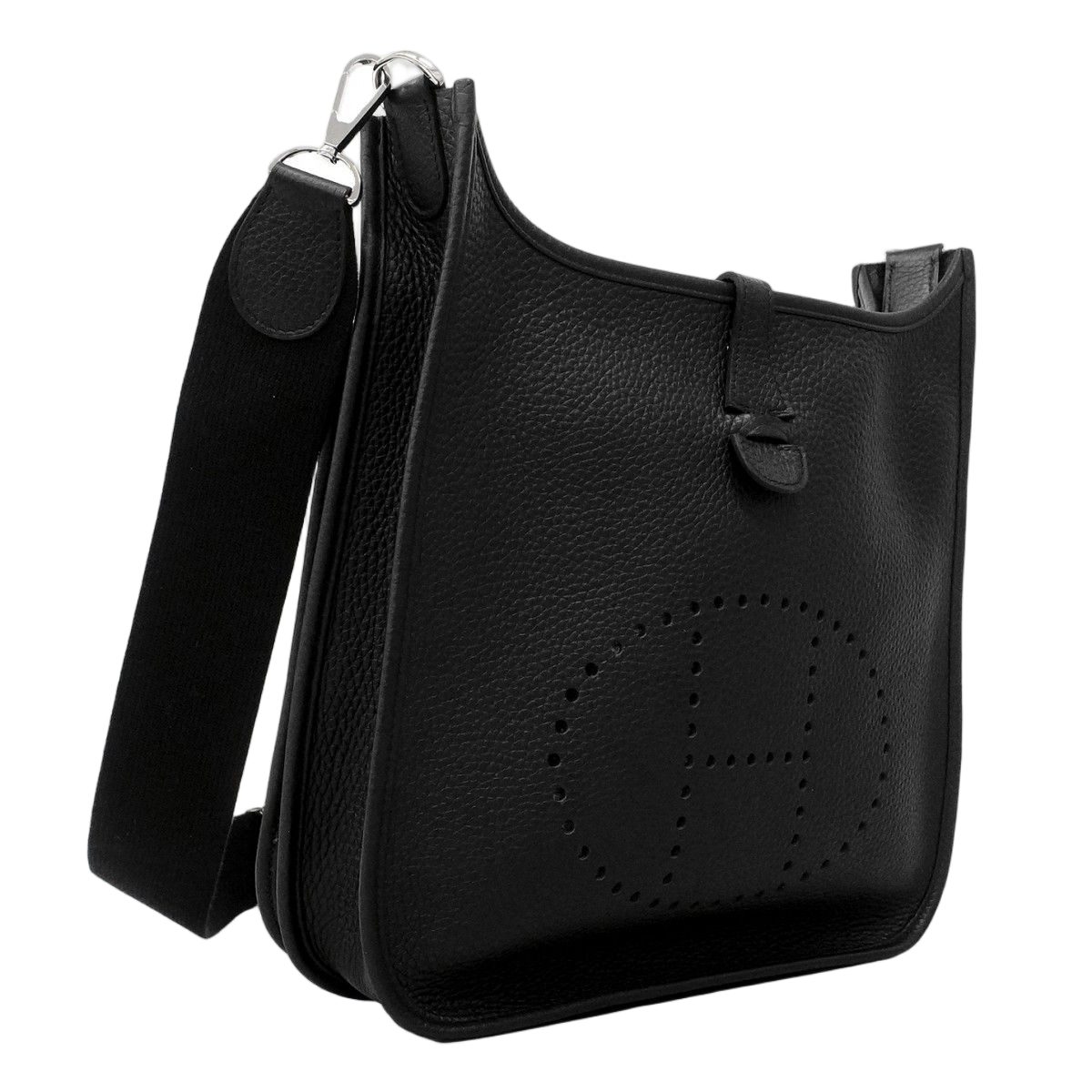 Hermes Shoulder Bag Evelyne PM Taurillon Black Silver — view 2