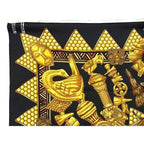 Hermes L'or Des Chefs Carre 90 Silk Large Scarf Shawl Black — view 2