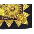 Hermes L'or Des Chefs Carre 90 Silk Large Scarf Shawl Black — view 3