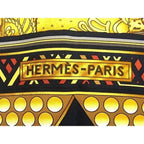 Hermes L'or Des Chefs Carre 90 Silk Large Scarf Shawl Black — view 4