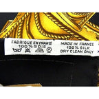 Hermes L'or Des Chefs Carre 90 Silk Large Scarf Shawl Black — view 5