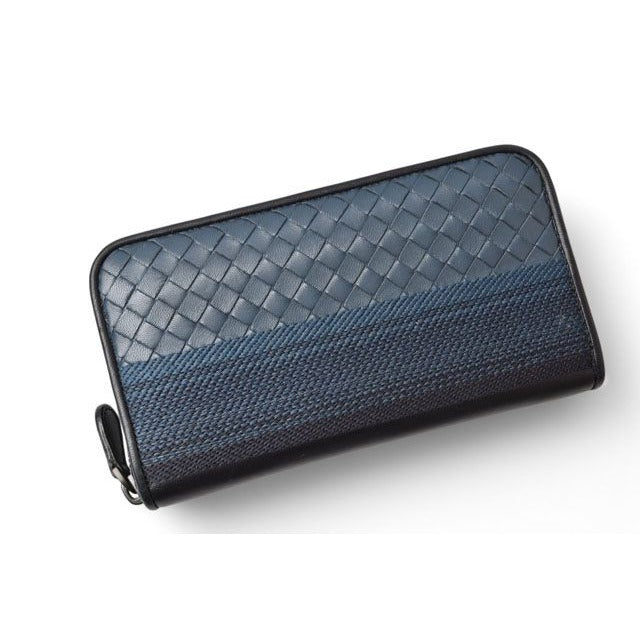 Bottega Veneta Wallet Long With Round Zipper Navy Multi — view 2