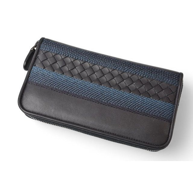 Bottega Veneta Wallet Long With Round Zipper Navy Multi — view 3