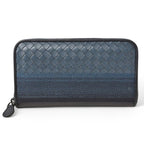 Bottega Veneta Wallet Long With Round Zipper Navy Multi