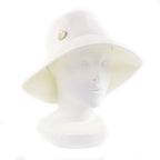 Hermes Gaelle Hemp Cotton Blend Hat Bucket White 58