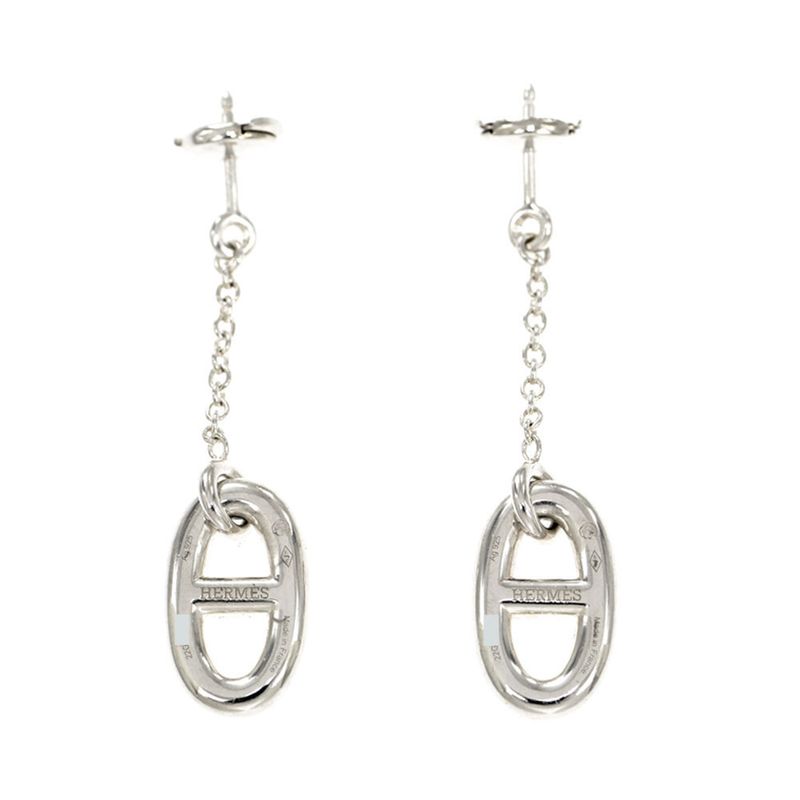 Hermes Chaine D'ancre Earrings Farande AG 925 Silver Jewelry Accessories — view 3