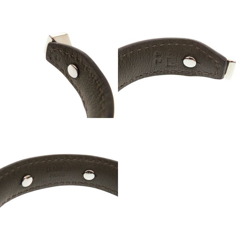 Hermes Bangle Vorsoft Metal Brown Silver Bracelet 1189 — view 7