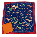 Hermes Carre 90 Scarf 100% Silk Raconte Moi Le Cheval Talking About Horses