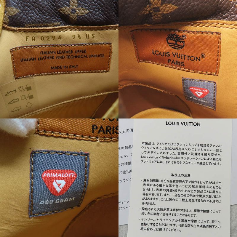Louis Vuitton Timberland Ankle Boots 1 Ad750 9.5 Monogram Beige Nubuck — view 9
