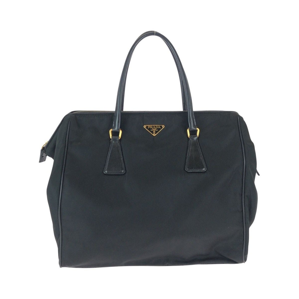 Prada Tessuto Black Gold Nylon Shoulder Bag Tote