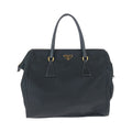 Prada Tessuto Black Gold Nylon Shoulder Bag Tote