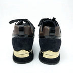 Louis Vuitton Run Away Line Monogram Sneakers Shoes Leather Fabric Suede Black — view 5