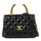 Chanel Coco Handle XS Flap Black Gold Calfskin 2-Way Shoulder Bag