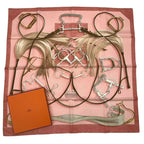 Hermes Carre 90 100% Silk Scarf Projets Carres Planning Power Pink Box