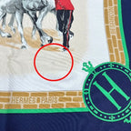 Hermes Carre 90 LES Haras Nationaux Scarf Navy — view 9