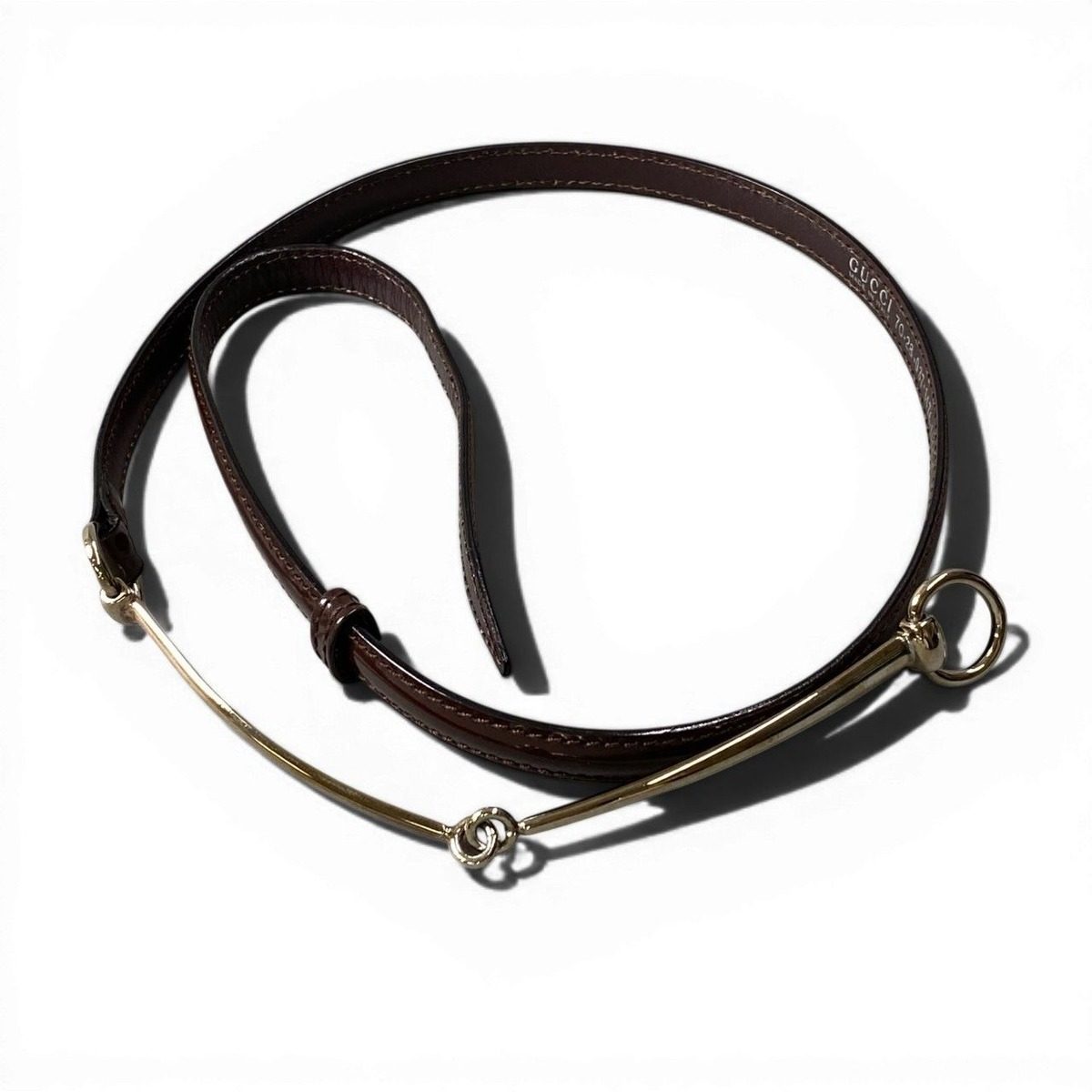 Gucci Horsebit Thin Belt Brown — view 2