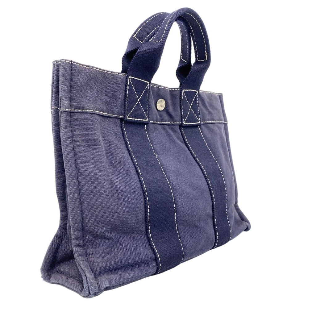 Hermes Tote Deauville PM Canvas Navy Silver — view 2