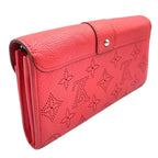 Louis Vuitton Portefeuille Iris Mahina Corail Leather Red Bifold Wallet Silver — view 2