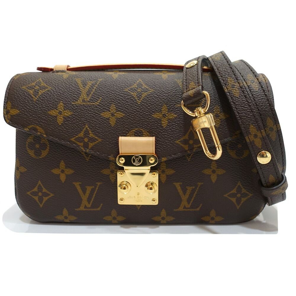 Louis Vuitton Pochette Metis East West Shoulder Bag Monogram Canvas Gold