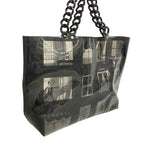 Chanel Chain Tote Windows Line Vinyl Black Clear Silver — view 2