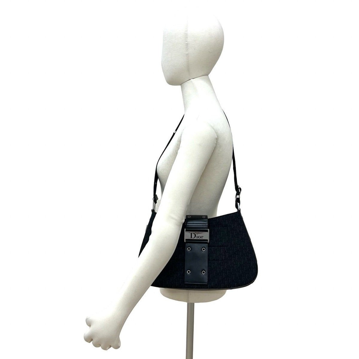 Dior Trotter Pattern Canvas Leather Shoulder Bag — view 2