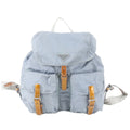 Prada Tessuto Nylon Triangle Logo Leather Backpack