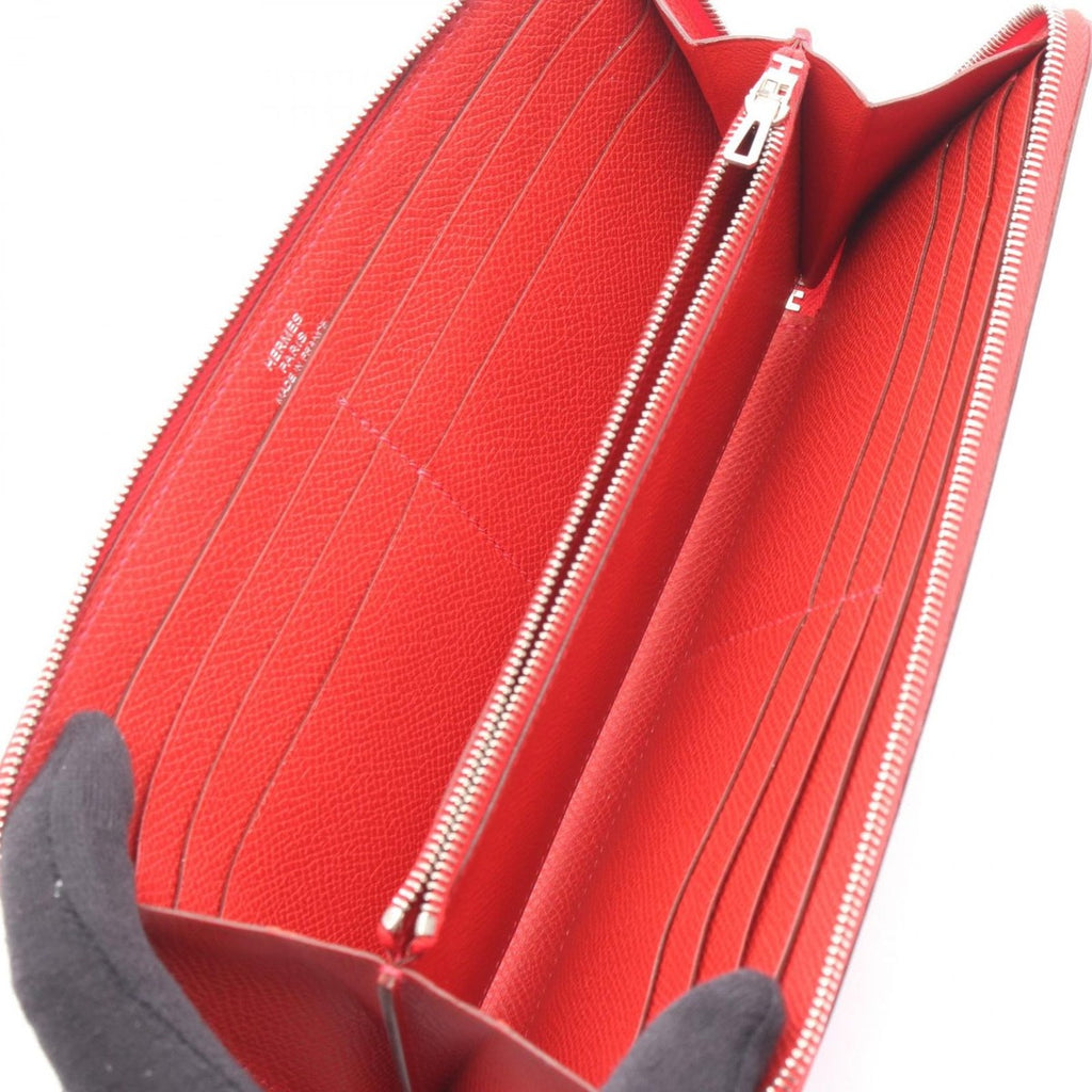 Hermes Round Wallet Azap Long le Jugarance Leather Rouge Garance Red — view 3