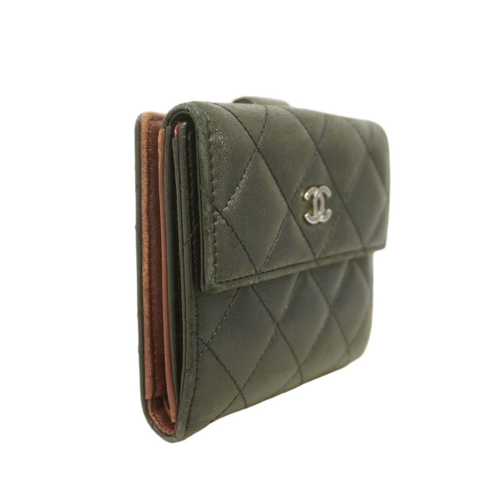 Chanel Wallet Quilted Lambskin Black Silver — view 2