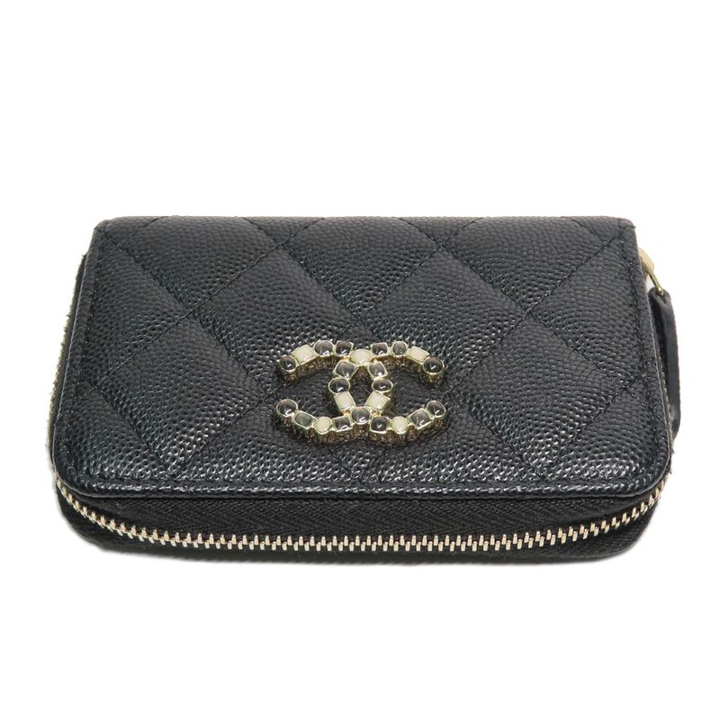 Chanel Quilted Bijoux-zip Coin Case Black Gold Hardware Ap3607 — view 6
