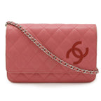 Chanel Simply CC Quilted Chain Wallet Shoulder Bag Pochette Leather