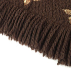 Louis Vuitton Logomania Scarf Shine Wool Silk Muffler Brown — view 5