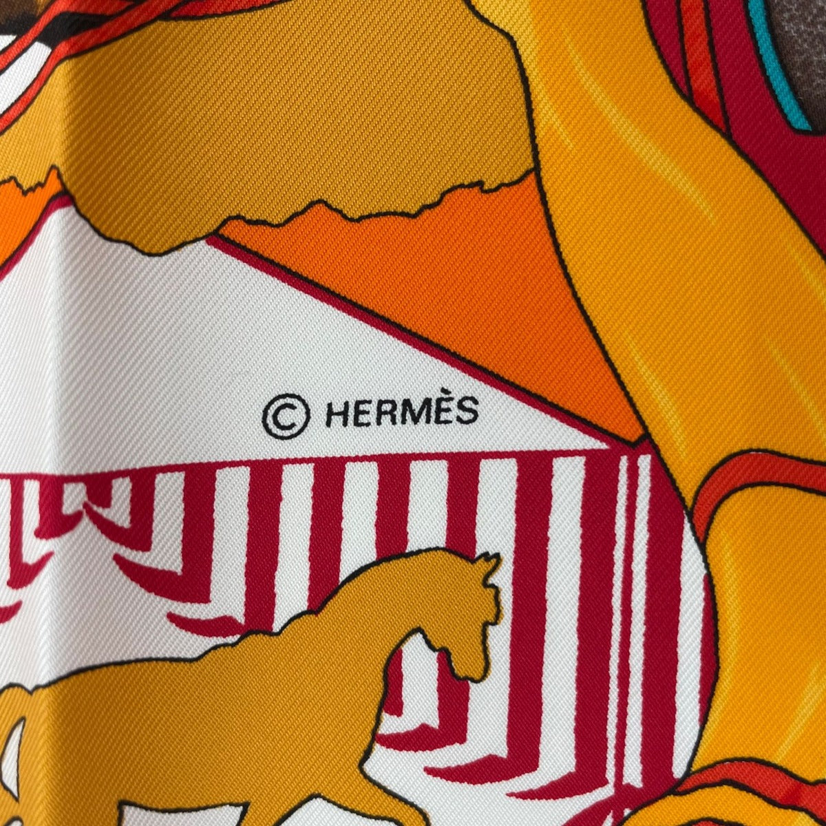 Hermes Scarf Silk Carre 90 Feria de Sevilla Seville Holiday Red — view 9