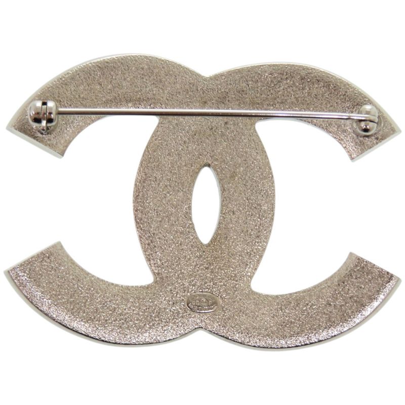 Chanel Rhinestone Metal Silver Blue Brooch 1673 — view 5
